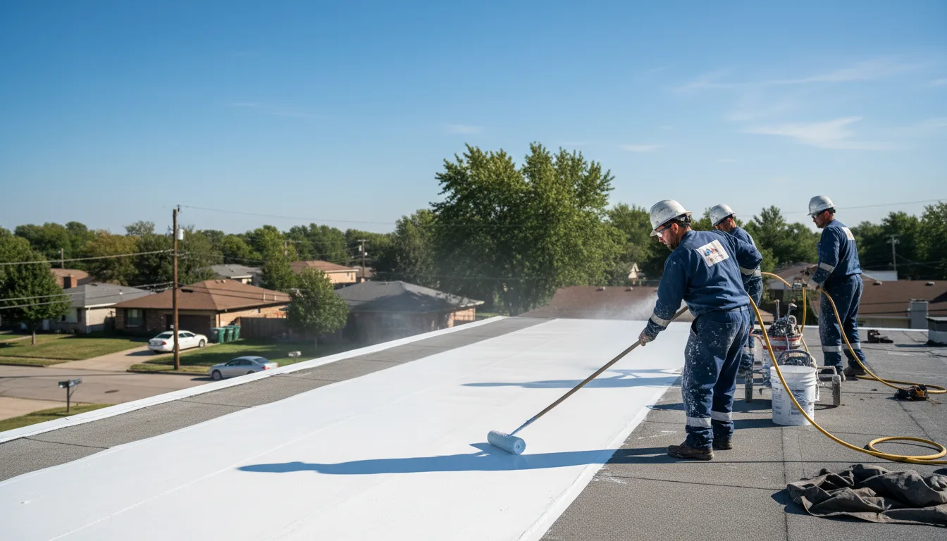 Commercial roof coating in Sublette, IL near me